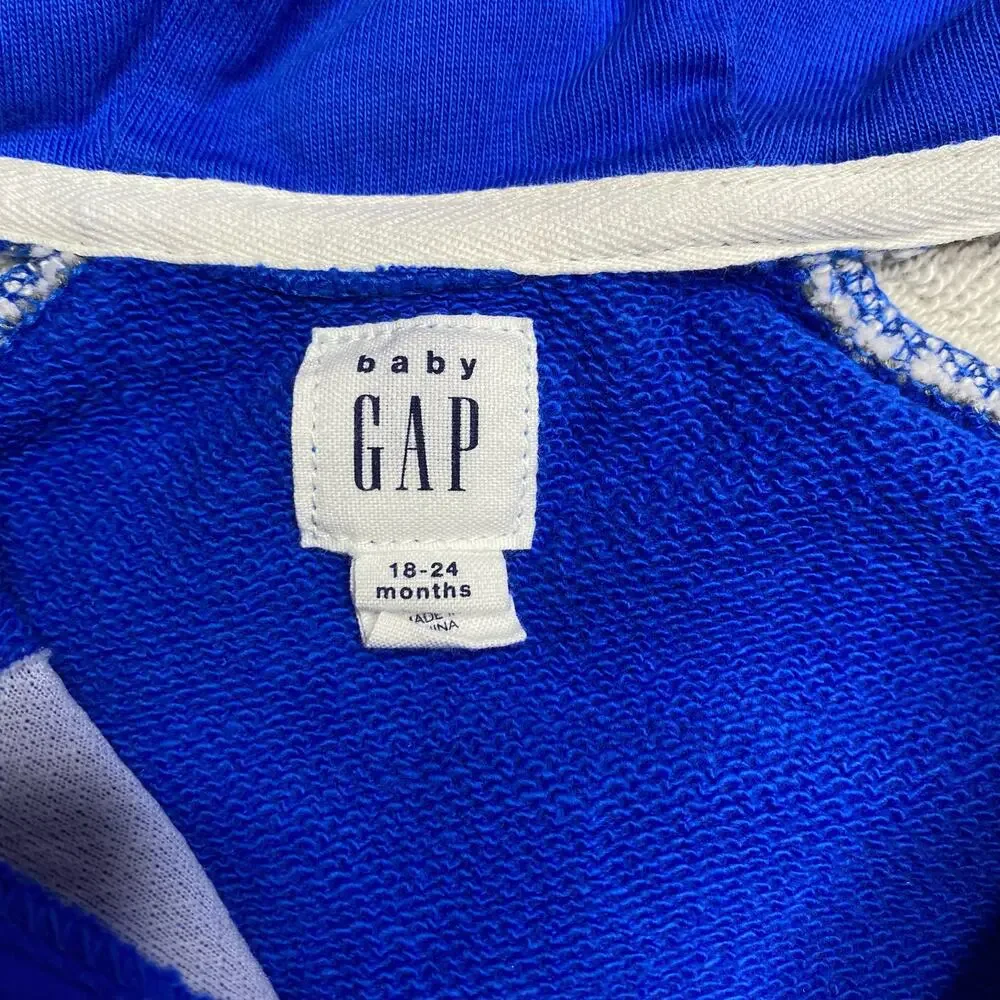 babyGap Colorblock Zip Up Hooded Sweatshirt in Blue/Grey